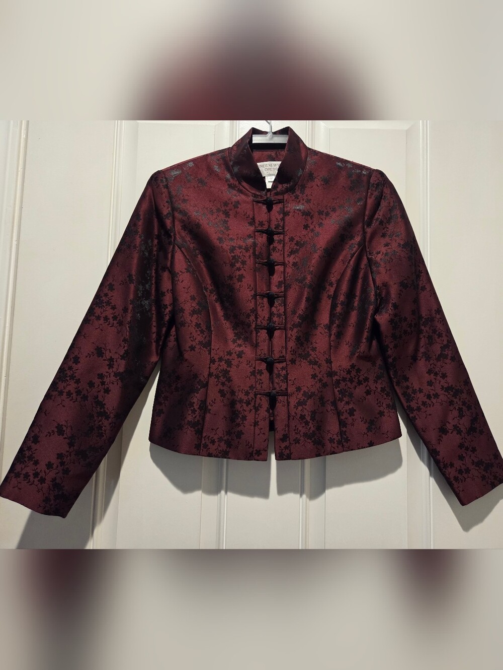 Jones New York Dress Vintage Asian-Style Mandarin Collar Jacket Women's 6P